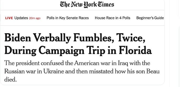 Joe Biden Fumbles So Badly During Florida Campaign Events, Even the NYT Notices › American Greatness